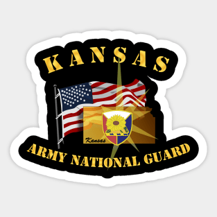 Kansas - ARNG w Flag Sticker